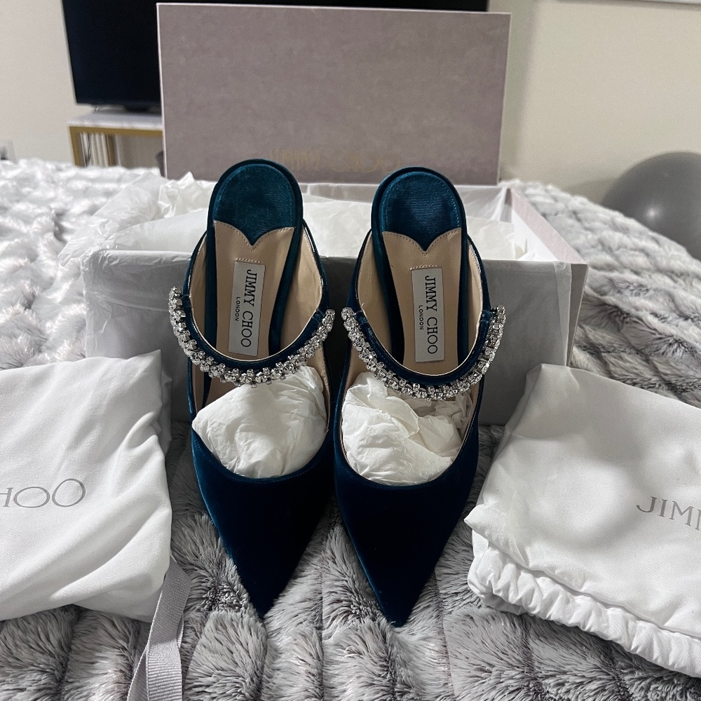 Jimmy Choo Velvet Bing 100 in Dragonfly EU 40 / Fits a True US 9